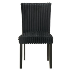 Dermott Black Upholstered Parson Dining Side Chair (Set of 2) - Ornate Home