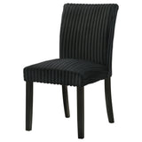 Dermott Black Upholstered Parson Dining Side Chair (Set of 2) - Ornate Home