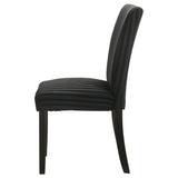Dermott Black Upholstered Parson Dining Side Chair (Set of 2) - Ornate Home