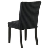 Dermott Black Upholstered Parson Dining Side Chair (Set of 2) - Ornate Home
