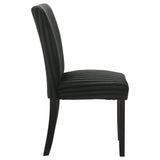 Dermott Black Upholstered Parson Dining Side Chair (Set of 2) - Ornate Home