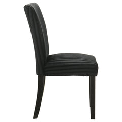 Dermott Black Upholstered Parson Dining Side Chair (Set of 2) - Ornate Home