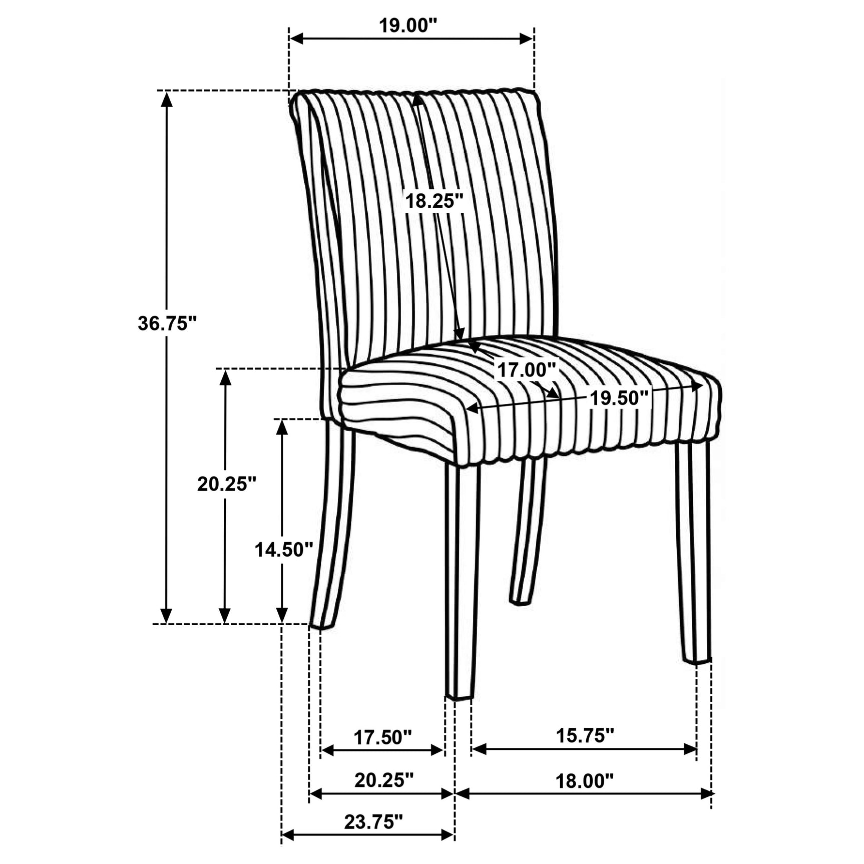 Dermott Black Upholstered Parson Dining Side Chair (Set of 2) - Ornate Home