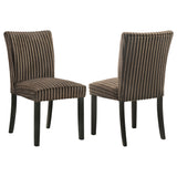 Dermott Chocolate Upholstered Parson Dining Side Chair (Set of 2) - Ornate Home