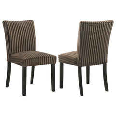 Dermott Chocolate Upholstered Parson Dining Side Chair (Set of 2) - Ornate Home