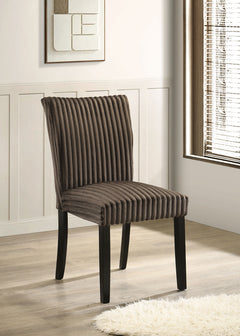Dermott Chocolate Upholstered Parson Dining Side Chair (Set of 2) - Ornate Home