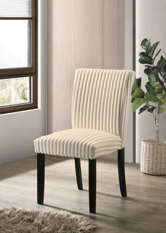 Dermott Cream Upholstered Parson Dining Side Chair (Set of 2) - Ornate Home