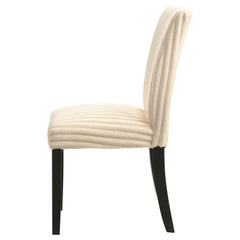 Dermott Cream Upholstered Parson Dining Side Chair (Set of 2) - Ornate Home