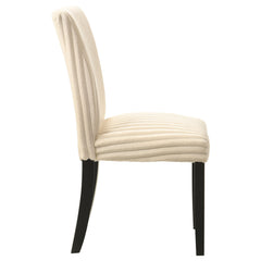 Dermott Cream Upholstered Parson Dining Side Chair (Set of 2) - Ornate Home
