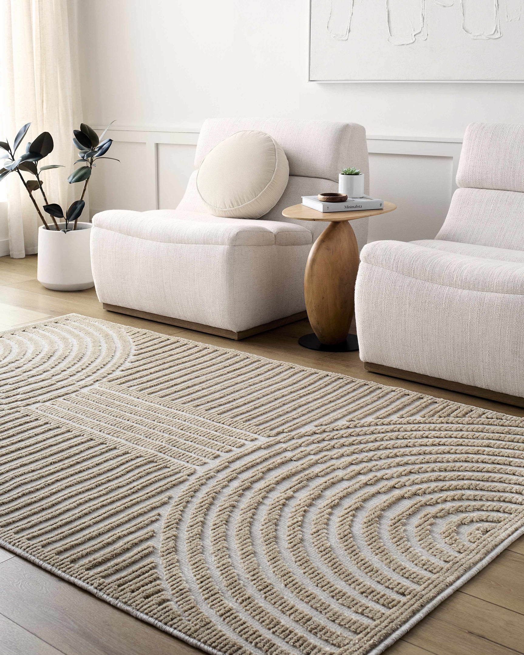 Deron Beige Washable Area Rug - Ornate Home