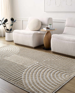 Deron Beige Washable Area Rug - Ornate Home