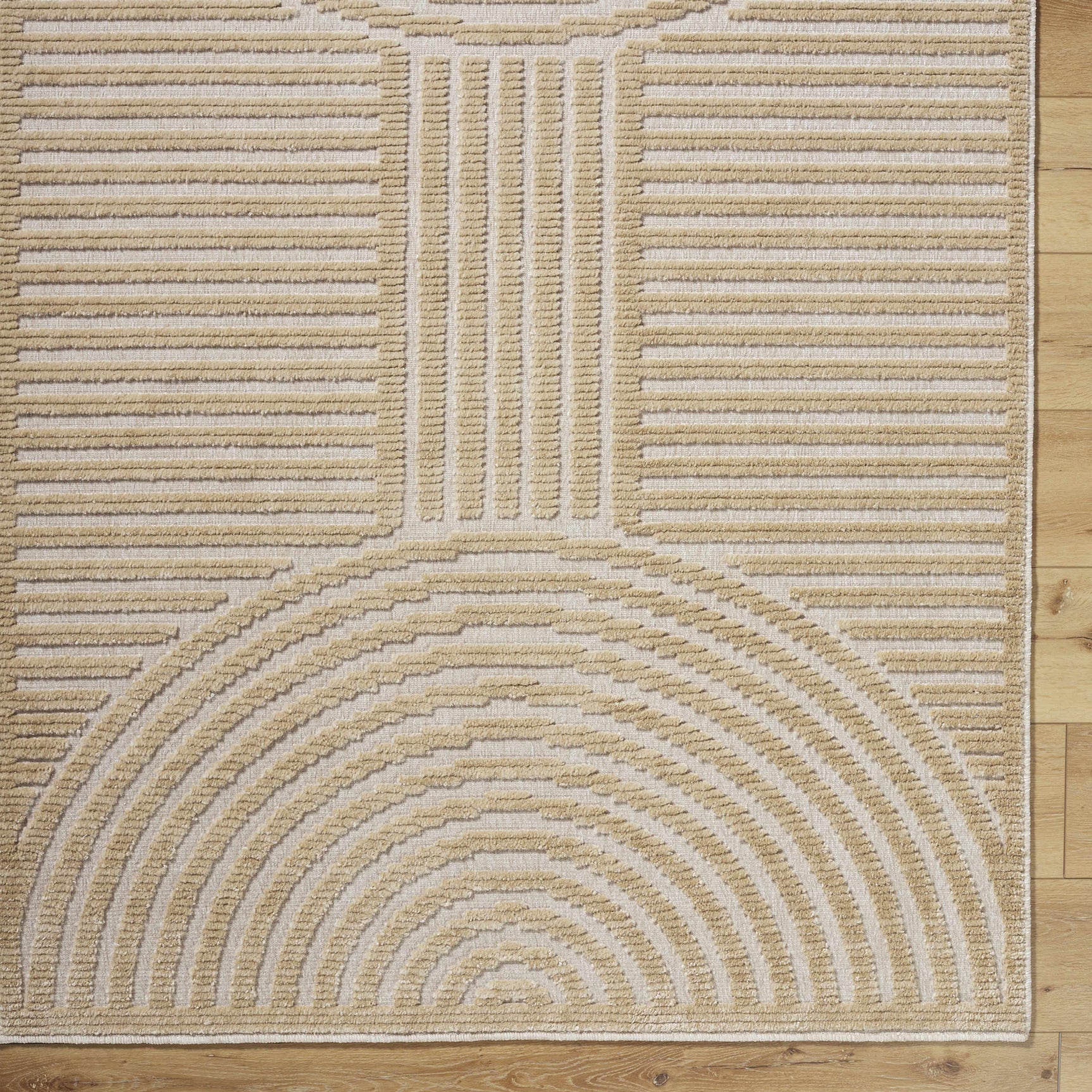 Deron Beige Washable Area Rug - Ornate Home