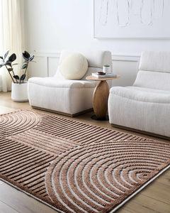 Deron Brown Washable Area Rug - Ornate Home
