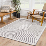 Deron Gray Rainbow Washable Rug - Ornate Home