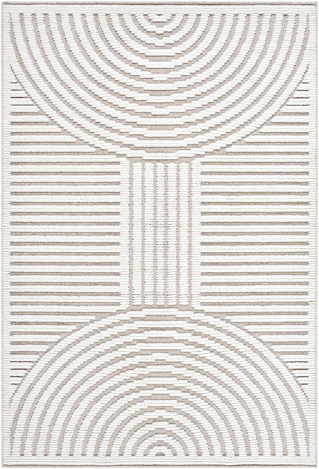 Deron Ivory 3D Rainbow Washable Rug - Ornate Home