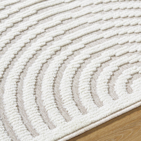 Deron Ivory 3D Rainbow Washable Rug - Ornate Home