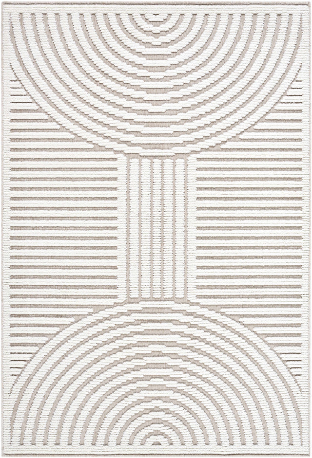 Deron Ivory 3D Rainbow Washable Rug - Ornate Home