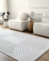 Deron Ivory 3D Rainbow Washable Rug - Ornate Home