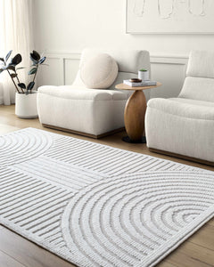 Deron Ivory 3D Rainbow Washable Rug - Ornate Home