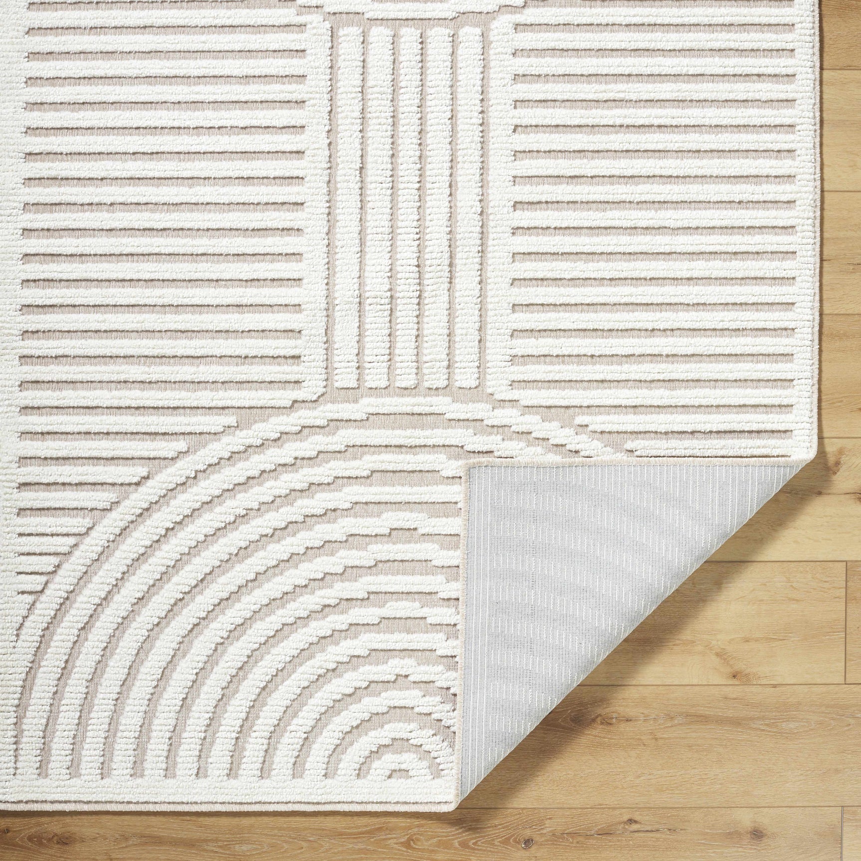Deron Ivory 3D Rainbow Washable Rug - Ornate Home