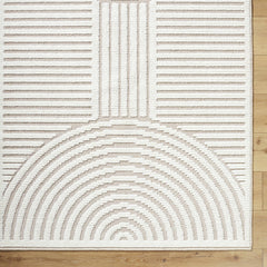 Deron Ivory 3D Rainbow Washable Rug - Ornate Home