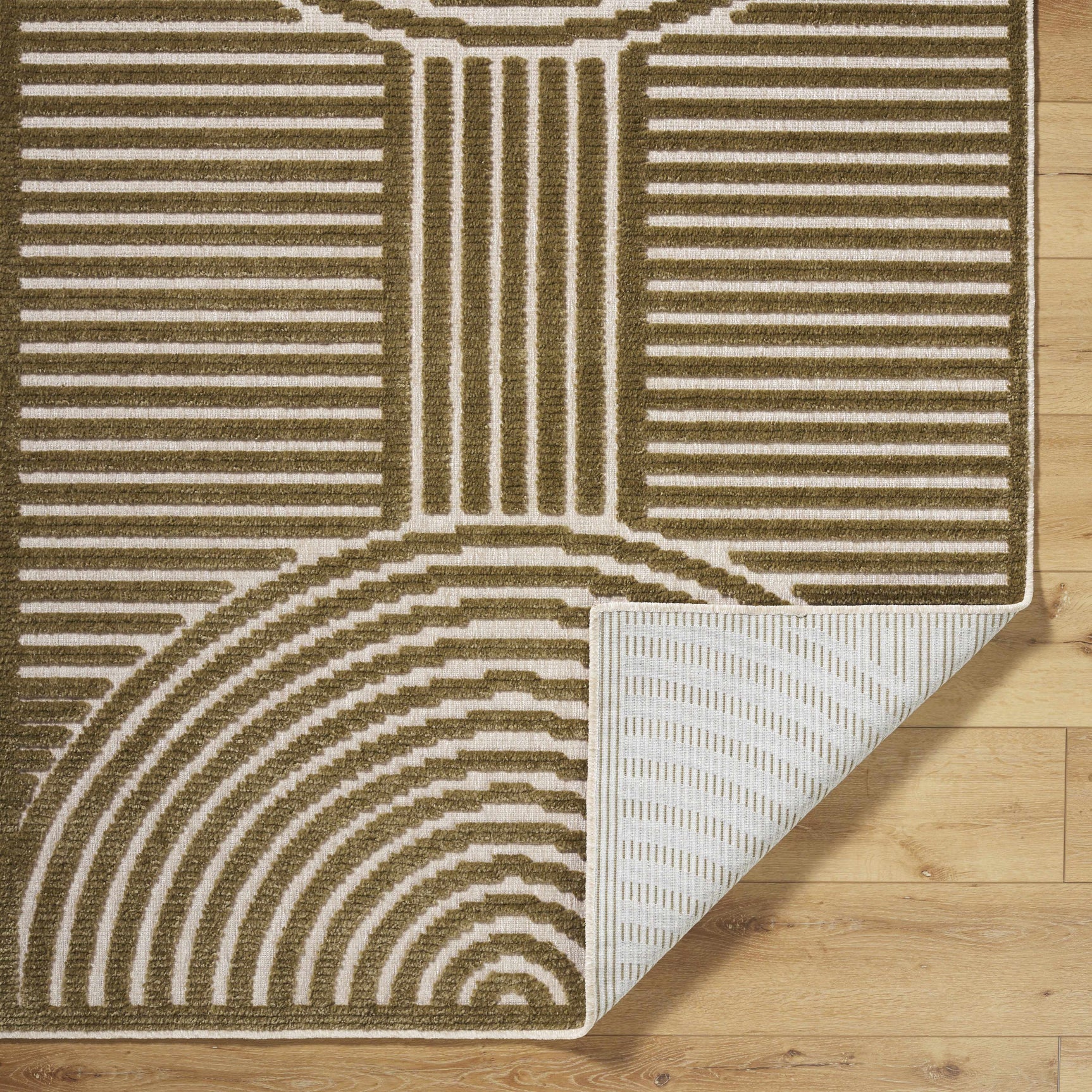 Deron Khaki Washable Area Rug - Ornate Home
