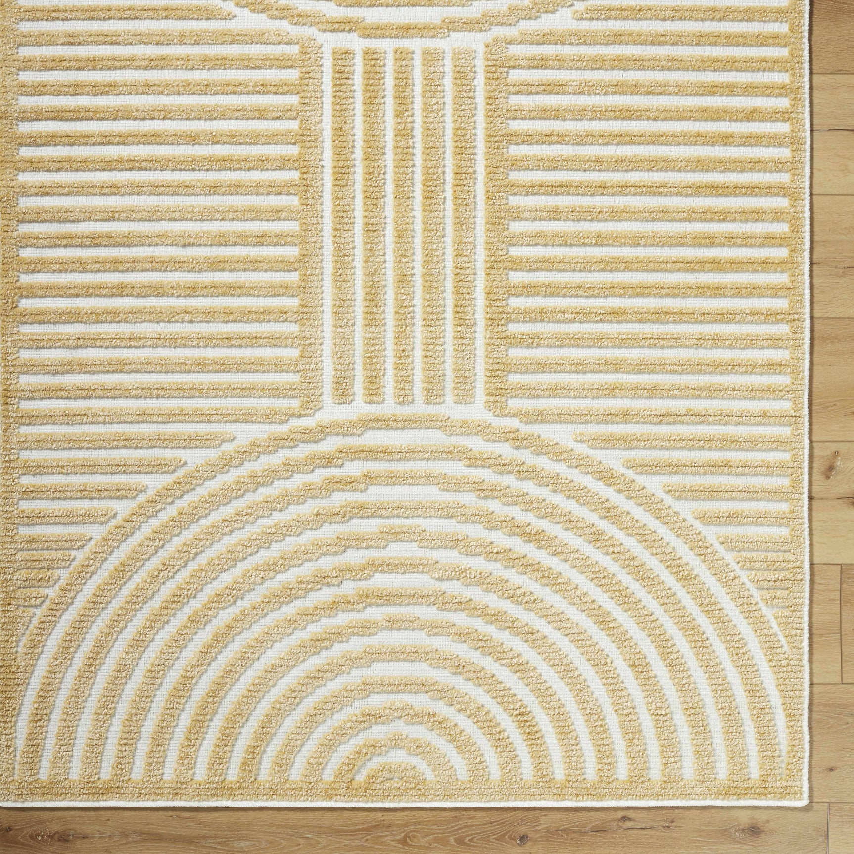 Deron Mustard Washable Area Rug - Ornate Home