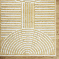 Deron Mustard Washable Area Rug - Ornate Home