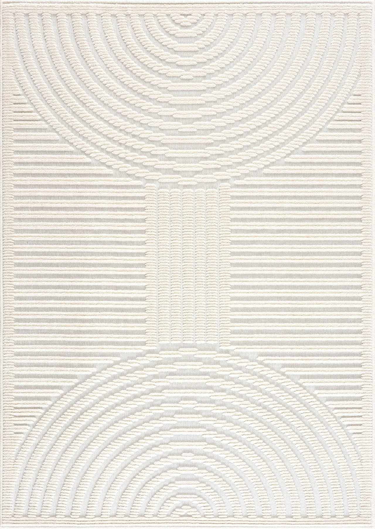 Deron White Washable 3D Rug - Ornate Home
