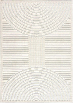 Deron White Washable 3D Rug - Ornate Home