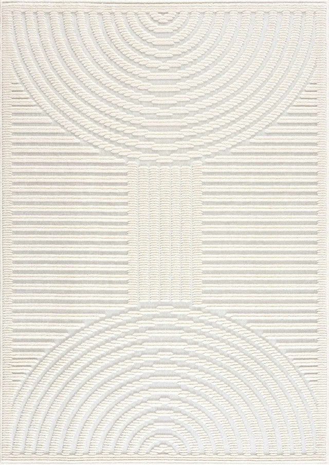 Deron White Washable 3D Rug - Ornate Home