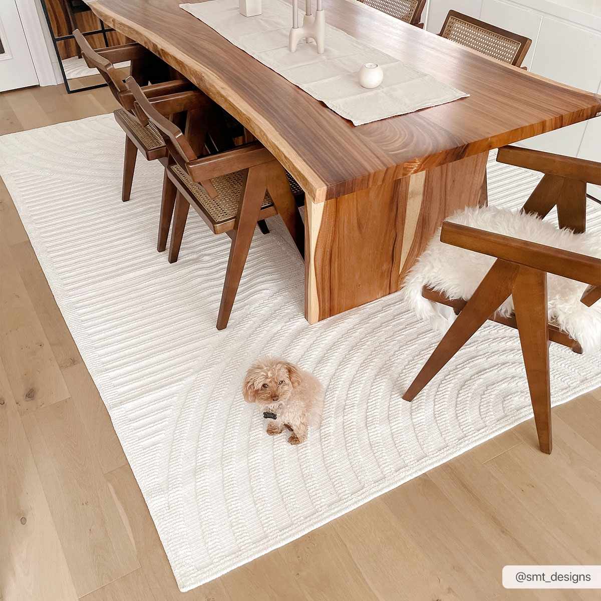 Deron White Washable 3D Rug - Ornate Home
