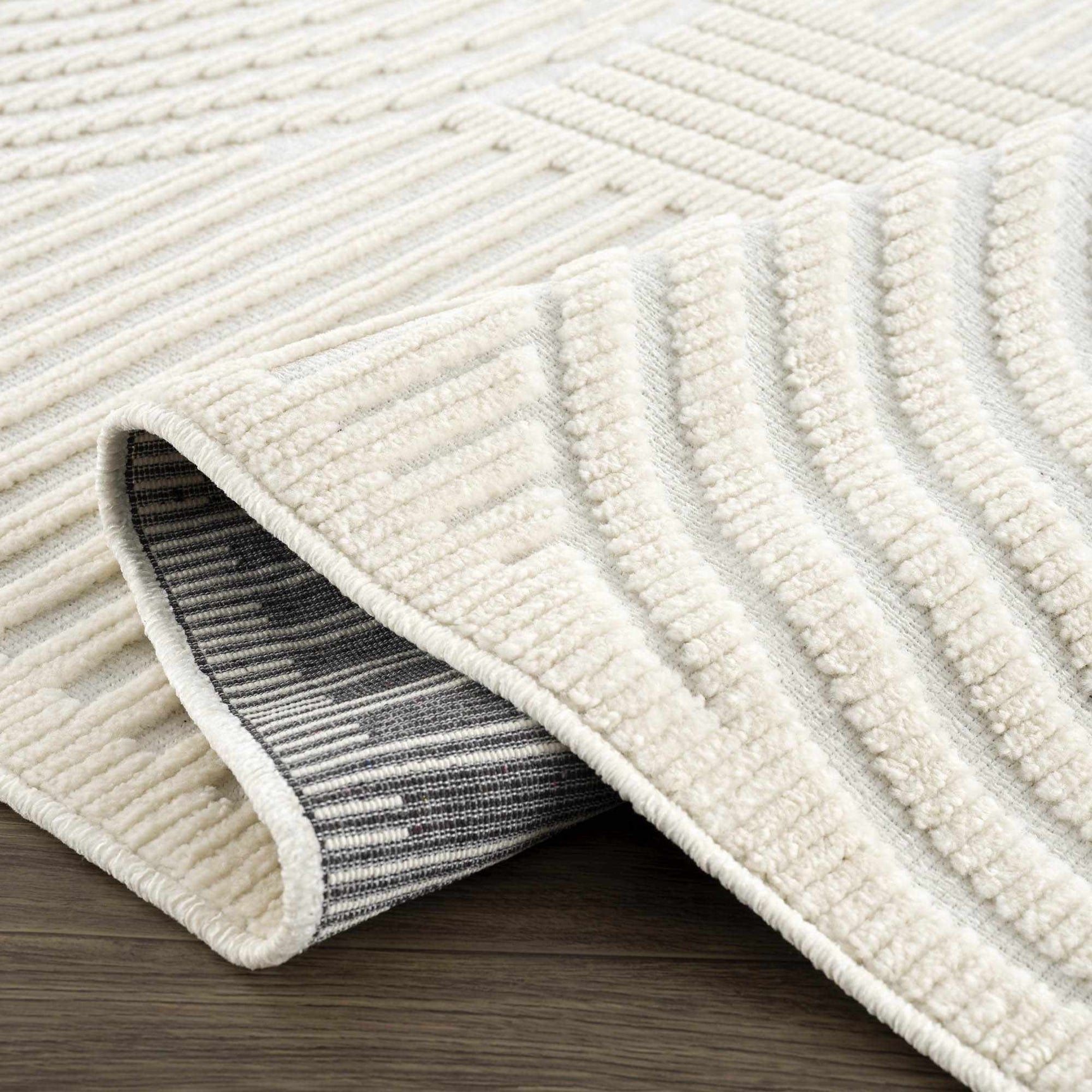 Deron White Washable 3D Rug - Ornate Home