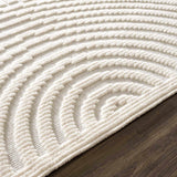 Deron White Washable 3D Rug - Ornate Home