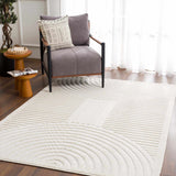 Deron White Washable 3D Rug - Ornate Home