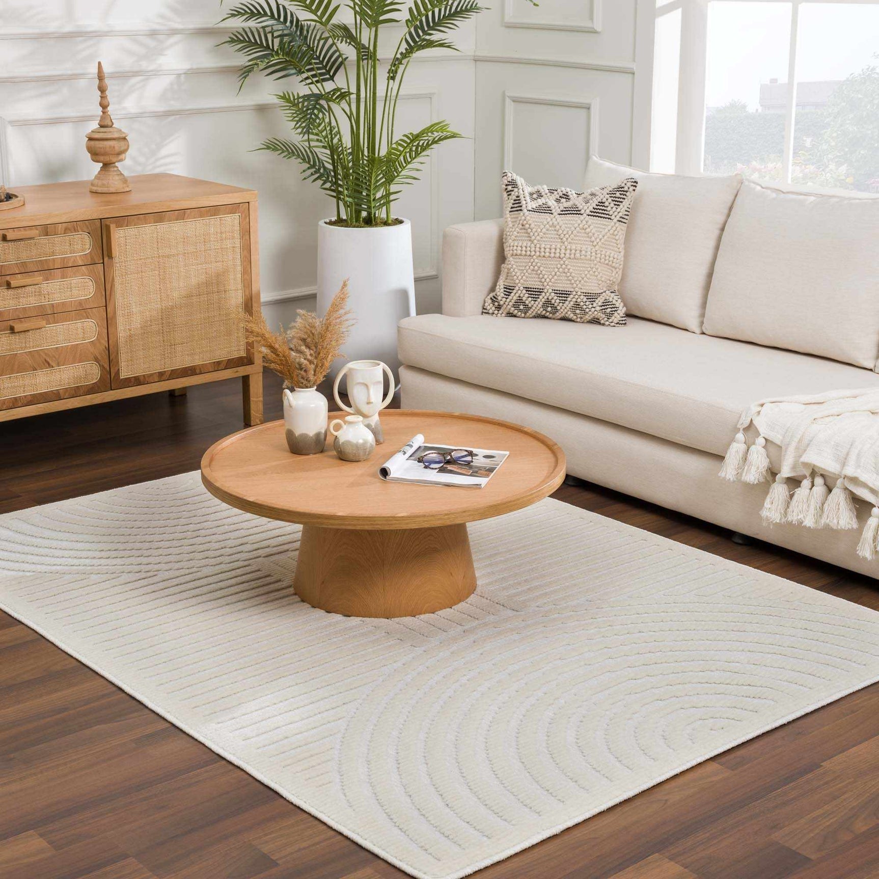 Deron White Washable 3D Rug - Ornate Home