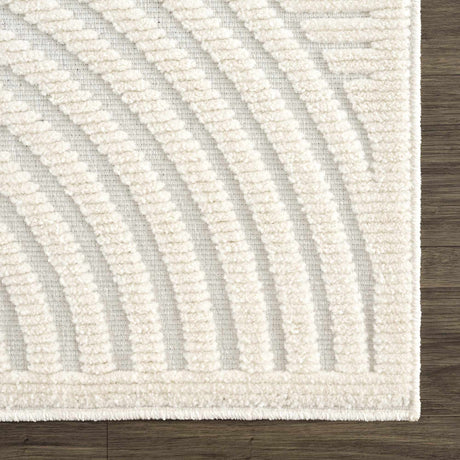 Deron White Washable Area Rug - Ornate Home
