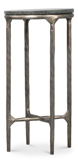 Derrick Black Iron End Table With Marble Top - Ornate Home