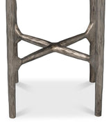 Derrick Black Iron End Table With Marble Top - Ornate Home