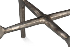 Derrick Black Iron End Table With Marble Top - Ornate Home