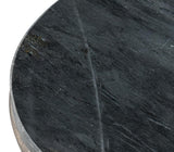 Derrick Black Iron End Table With Marble Top - Ornate Home