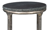 Derrick Black Iron End Table With Marble Top - Ornate Home