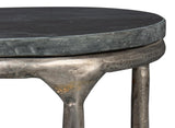 Derrick Black Iron End Table With Marble Top - Ornate Home