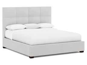 Derrick White/Cream Fabric California King Panel Bed – 15" Footboard - Ornate Home