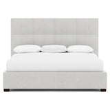 Derrick White/Cream Fabric California King Panel Bed – 15" Footboard - Ornate Home