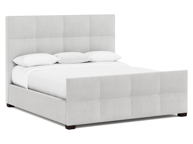 Derrick White/Cream Fabric Panel King Bed - Ornate Home