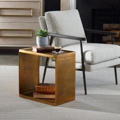 Derwent Antique Brass Side Table - Ornate Home