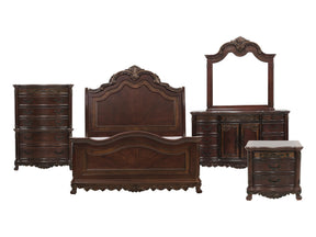 Deryn Park Cherry 5-Piece Queen Bedroom Set - Ornate Home