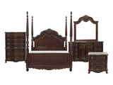 Deryn Park Cherry 5-Piece Queen Poster Bedroom Set - Ornate Home