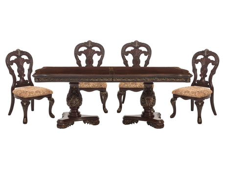 Deryn Park Cherry 5-piece Dinig Table Set - Ornate Home